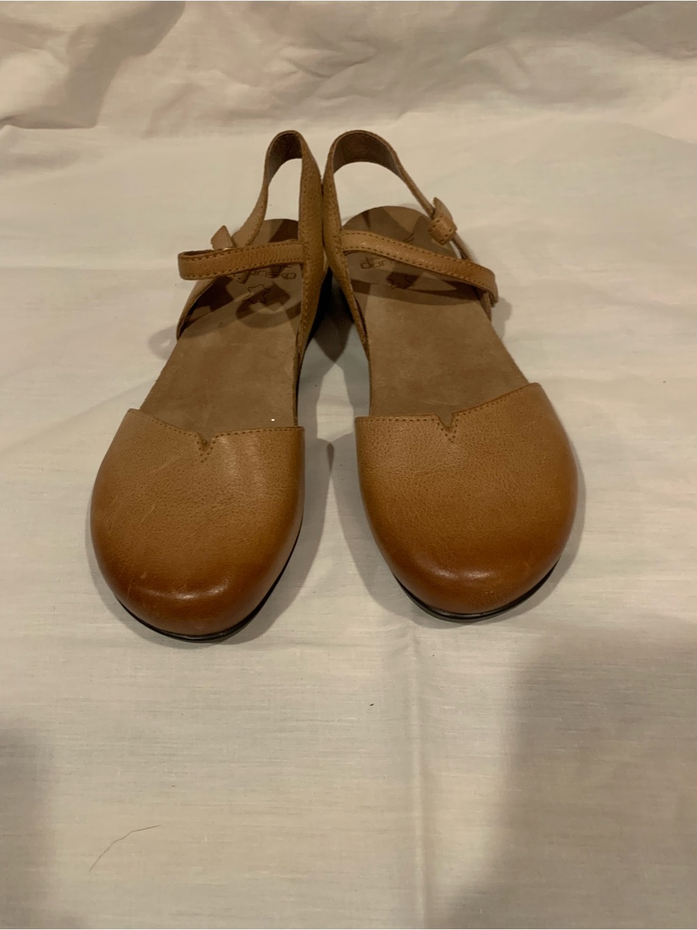 Dansko Women's Rowan sandals in honey distressed leather, size 38